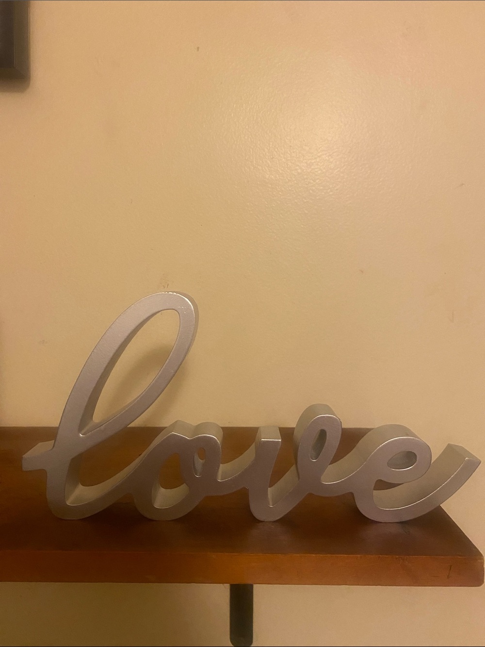 Silver "Love" Script Tabletop Decor - Brand: